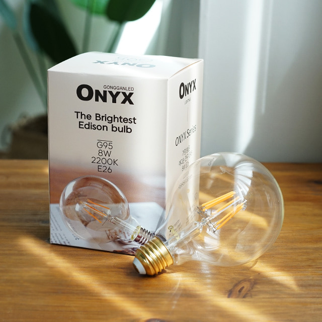 LED 더밝은 에디슨전구 A60 G95 ST64 8W  인테리어램프 캠핑 카페 감성 램프 오닉스 ONYX