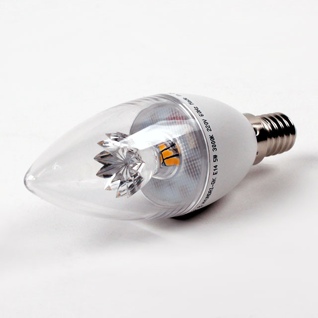 LED 촛대구 램프 5W 투명 촛대전구