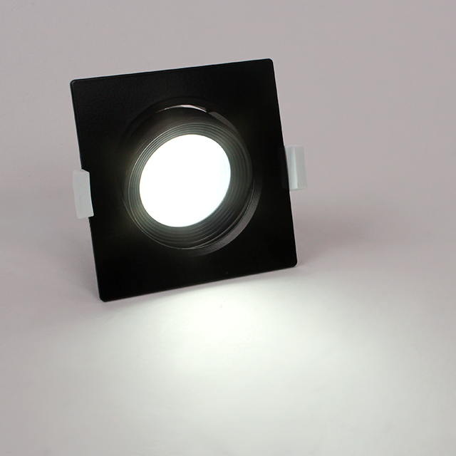 LED 다운라이트 3인치 7W COB 직회전 사각 블랙 매입등