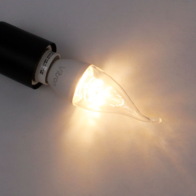 LED 촛대구 플레임 램프 5W 투명 촛대전구